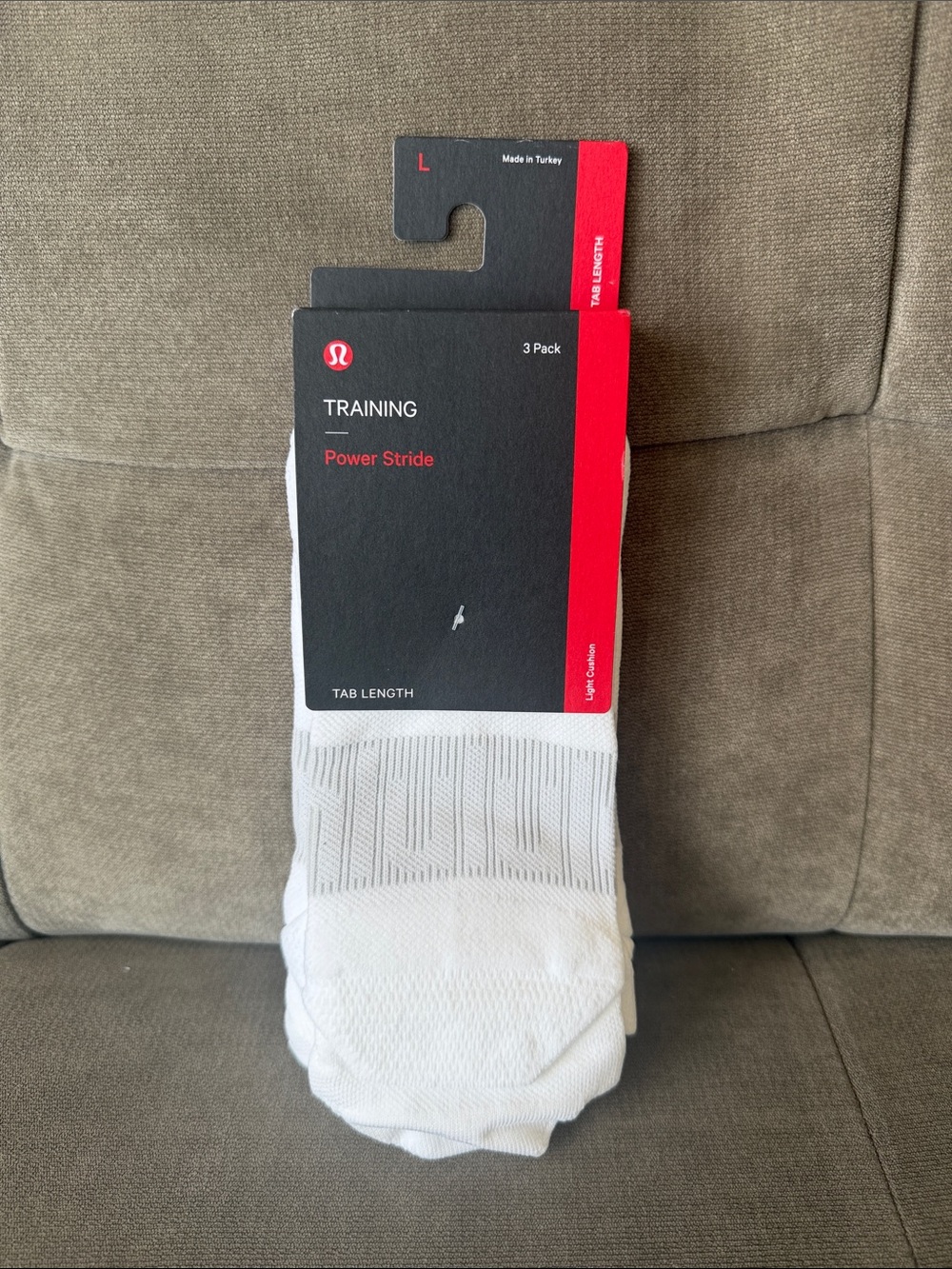 lululemon Men's Power Stride Tab Socks 3 Pack - White